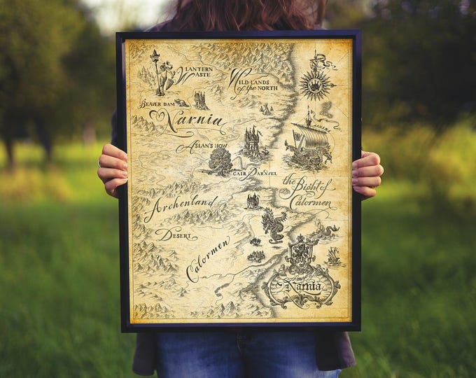 Fantasy Map of Narnia, The Lion, the Witch and the Wardrobe World
