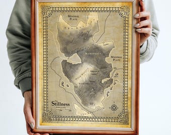 Impresión del mapa de la Tierra Rota: N.K. Jemisin, regalo literario, póster para amantes de la lectura