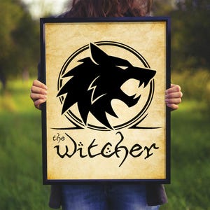 Witcher Logo Poster: Geralt of Rivia, Fantasy Home Decor