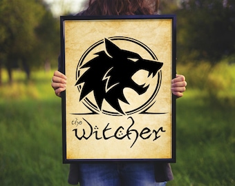 Witcher Logo Poster: Geralt of Rivia, Fantasy Home Decor