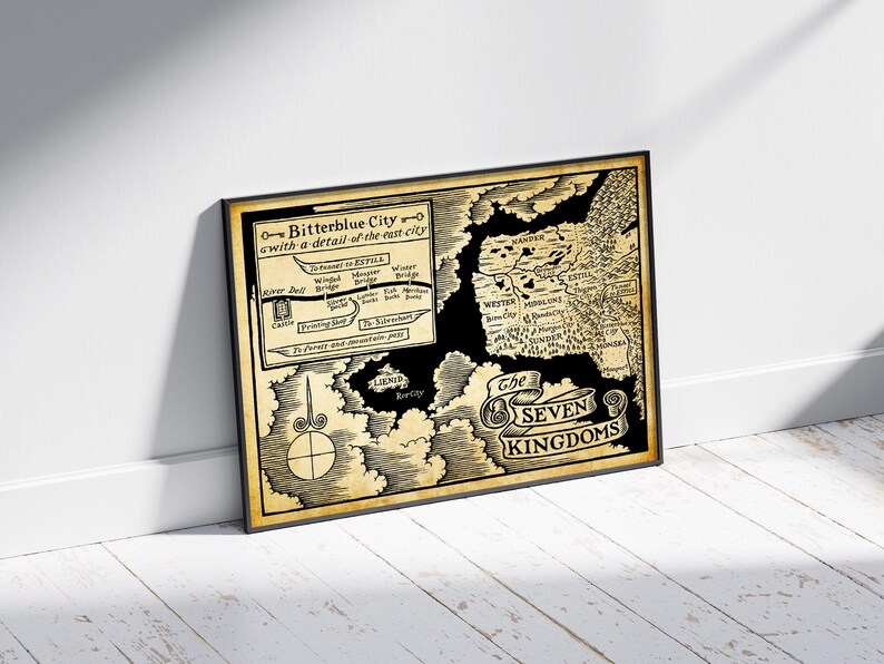 Graceling Realm Map Poster: Seven Kingdoms Fantasy Art Print - Etsy