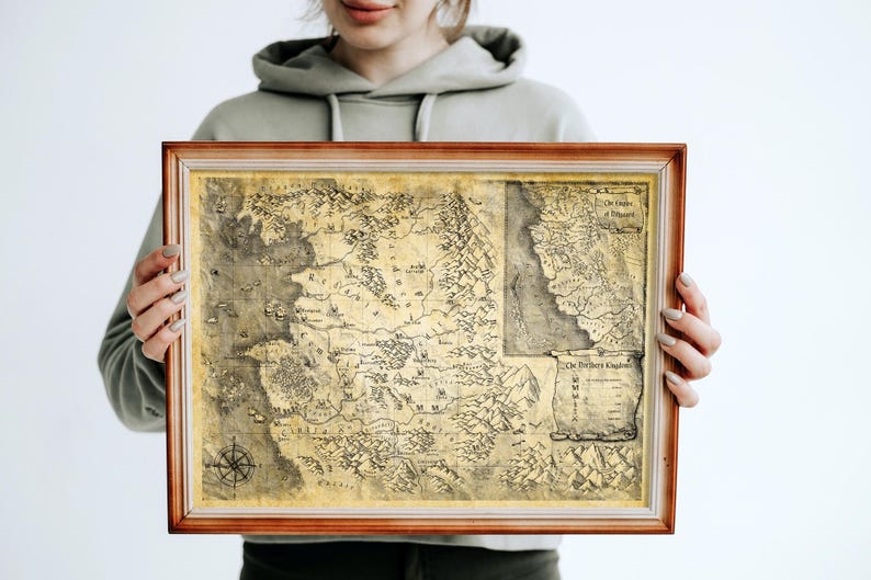 Witcher World Map Print: Northern Kingdoms Art Poster, Geralt of Rivia ...
