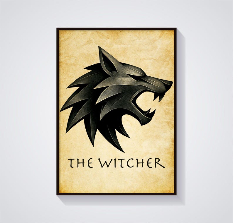 Witcher Tagline The Witcher Logo Poster: Geralt of Rivia, Fantasy Art - Etsy