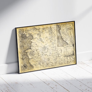 Northern Kingdoms - Witcher Map Print, Redania, Kaedwen, Temeria, Aedirn, Cintra, Lyria and Rivia Map, Kaer Morhen, the Continent Map, Witcher World Map Poster, Witcher Gift, Geralt of Rivia Map Poster, Witcher Art, Blood of Elves Map, Home Decor, Fantasy Map, Best Book Lover Gift, Bookish Gift, Fantasy Lover Gift, Fantasy Art, Room Decor, Fantasy Book Poster, Book Reader Gift, Wall Art, Unique Home Decor