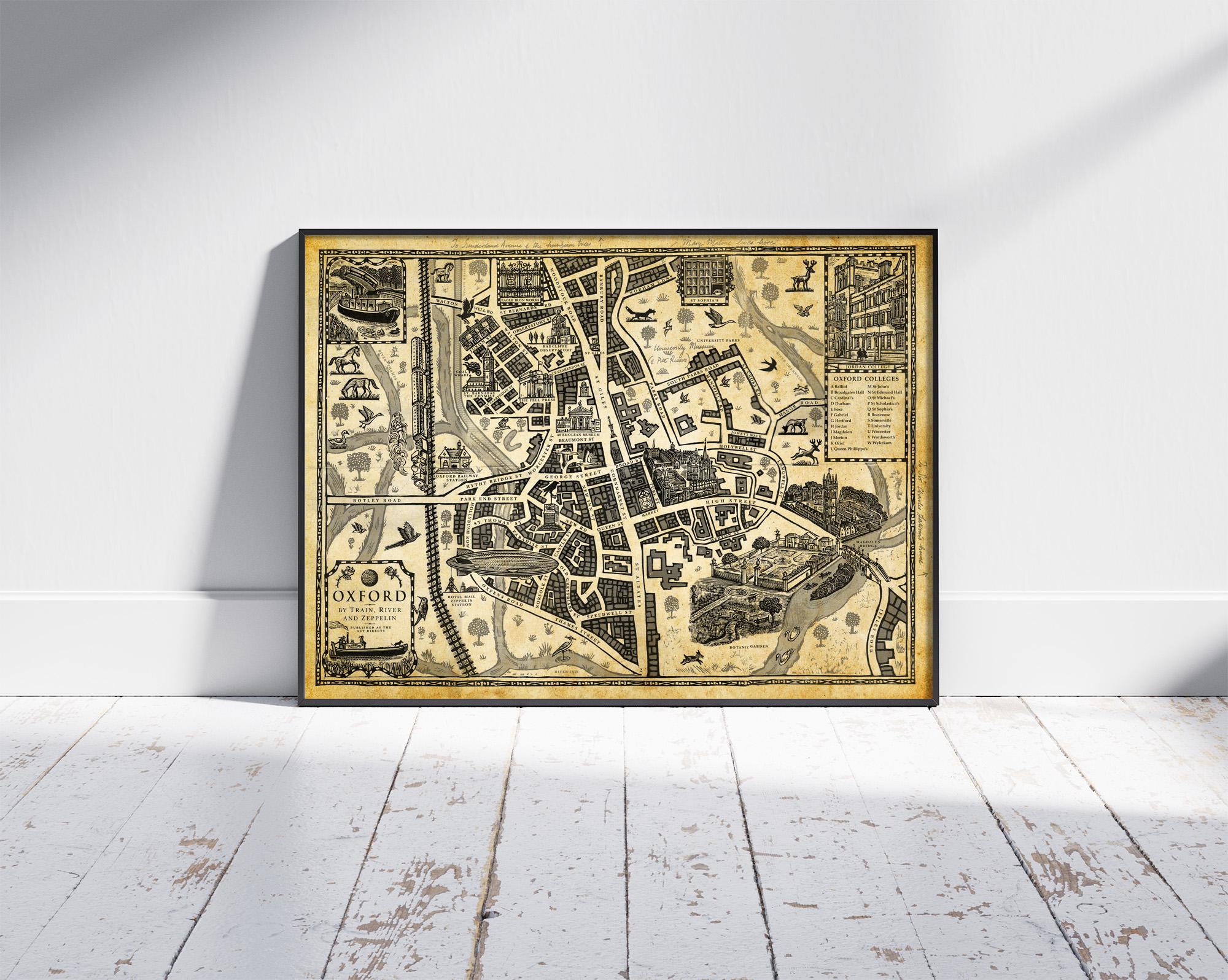 His Dark Materials Oxford Map Print: Golden Compass Bookish Wall