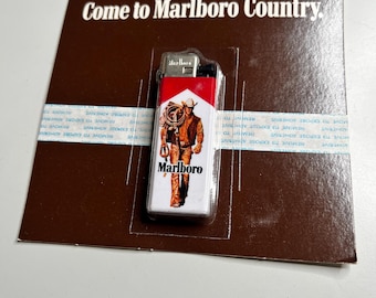 80s Vintage Marlboro Cowboy Lighter Country 1985s Advertising Collectible Philip