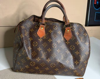 Louis Vuitton Monogram Speedy 30 Handbag Brown Coated Canvas