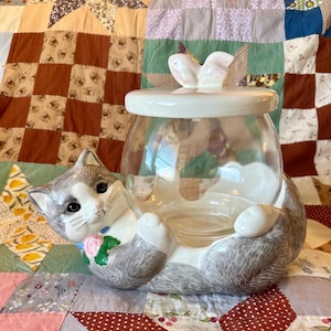 Vintage Cat Cookie Jar - Etsy