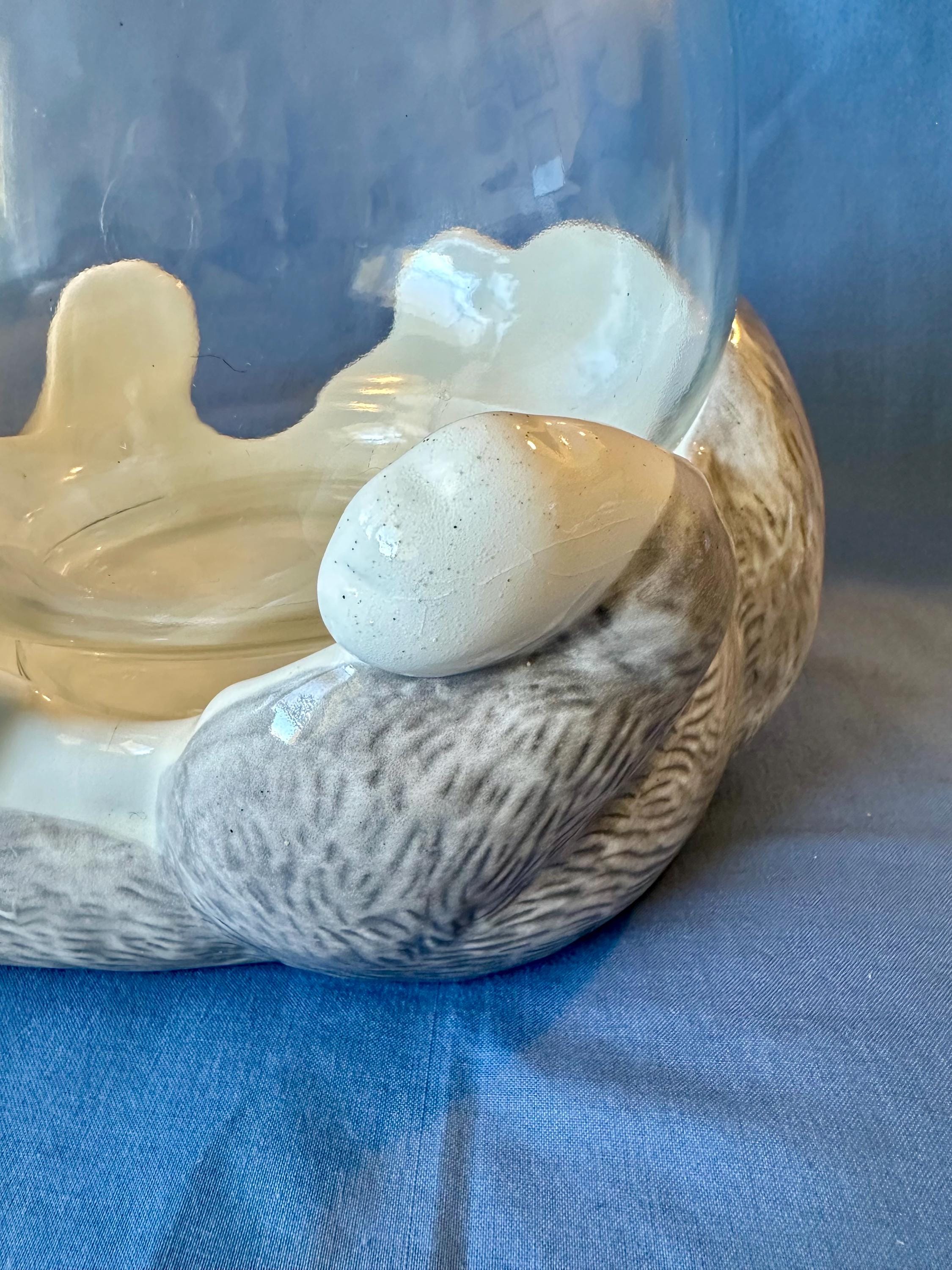 Cat W/ Fishbowl Cookie Jar- Vintage - Treasure Craft - Etsy