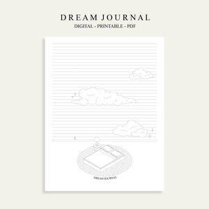 Dream Journal - Printable Journal Page - Printable Planner Page - Sleep Tracker - Monthly Tracker - Dream Diary - Dream Journal