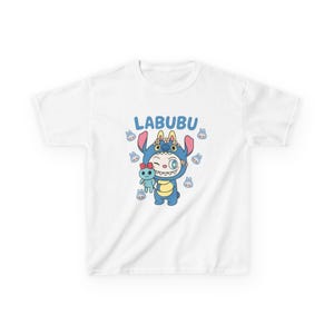 Labubu Kids Cartoon T-Shirt Cute Graphic Tee for Boys & Girls, Birthday Gift, Fun Childrens Apparel, Soft Cotton Youth Shirt