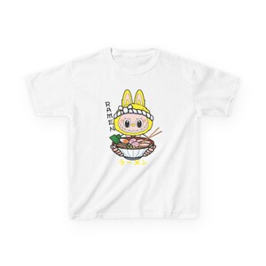 Labubu Ramen Kids T-Shirt Cute Cartoon Food Tee, Fun Gift for Little Foodies, Birthday Shirt, Casual Playwear for Boys & Girls