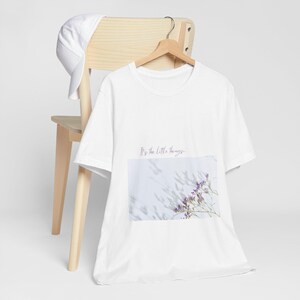 Lavender Floral Tee, Summer Top, Unisex T-Shirt, Purple Pastel Shirt, Little Things Tee, Lavender Short Sleeve Tee