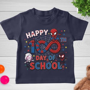 Spiderman 100 Days of School Shirt, Captain America 100 Days Tee, 100 Days Sweatshirt for School Celebration image 5
