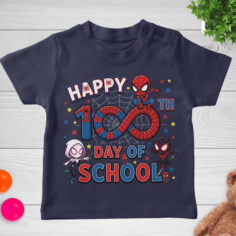 Spiderman 100 Days of School Shirt, Captain America 100 Days Tee, 100 Days Sweatshirt for School Celebration image 5