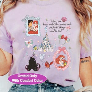 Disney Little Mermaid Tee, Ariel Princess Shirt with Coquette Bow, Prince Eric and Ursula Collection, Mermaid Birthday Gift Idea