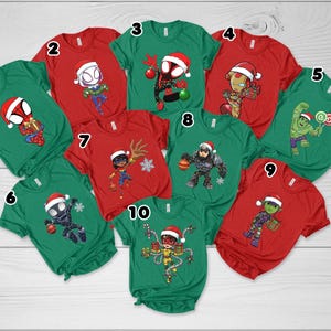 Marvel Spidey and His Amazing Friends Christmas Lights Shirt, Spider-Man Gwen Miles Holiday Family Matching Tee 2025 image 2