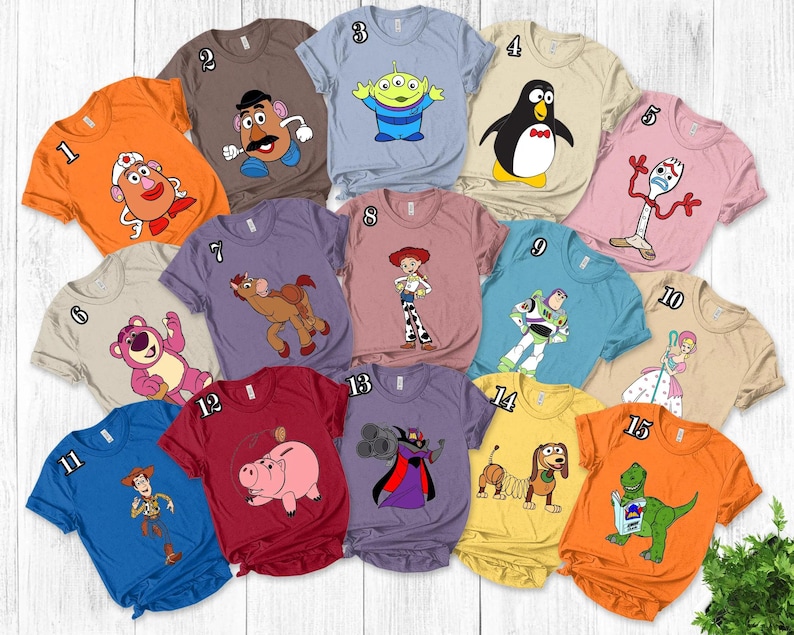 Toy Story Character Group Matching Shirt, Movie Character Family Tee, Toy Movie Costume Shirt, Magical Matching Outfit image 1