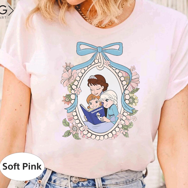 Retro 90s Elsa Anna and Mom Best Mom Ever T-Shirt, Disney Frozen Collection, Mother's Day Gift Idea, Matching Family Outfits image 5