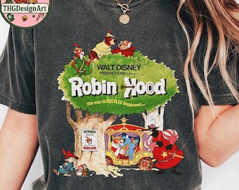 Walt Disney Robin Hood T-shirt, Sir Hiss Marian John Tee, Little John Sherwood Forest Oo-De-Lally Golly What A Day, Disney-gezinsuitje