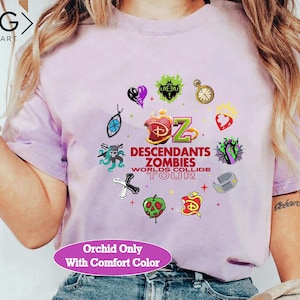 Zombies Skye-shirt, afstammelingen Zombies 4 filmshirt, Worlds Collide Tour bijpassend ontwerp, Epcot Music Festival fan cadeau