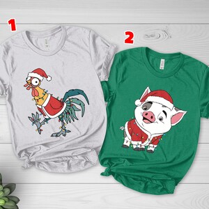 Christmas Hei Hei & Pua Sweatshirt, Animal Kingdom Moana Friends Shirt, Disney Winter Holiday Tee, Funny Xmas Disneyland Sweater image 4