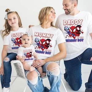 Spidey and His Amazing Friends Birthday Tee, Custom Spiderman Shirts for Kids, Spidey Birthday Shirt, Birthday Boy Shirt image 1