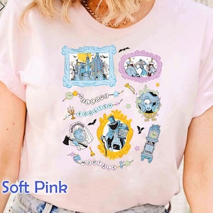 Coquette Bow Disney Haunted Mansion T-Shirt, Welcome Foolish Mortals Design, Hitchhiking Ghosts, Girly Disney Halloween Shirt, Retro Style
