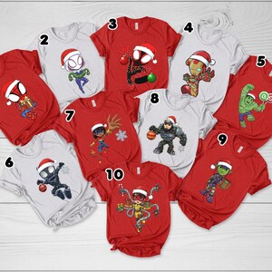 Marvel Spidey and His Amazing Friends Christmas Lights Shirt, Spider-Man Gwen Miles Holiday Family Matching Tee 2025 image 5