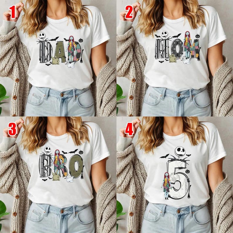 Jack Skellington Birthday Tee, Nightmare Before Christmas Family Shirt, Custom Oogie Boogie Birthday Sweatshirt, Disney Halloween Party image 2