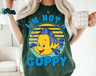 Disney The Little Mermaid I'm Not a Guppy Princess Ariel Best Friend T-Shirt, Disneyland Trip Family Vacation, Magic Kingdom WDW Gift