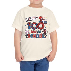 Spiderman 100 Days of School Shirt, Captain America 100 Days Tee, 100 Days Sweatshirt for School Celebration image 1
