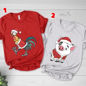 Christmas Hei Hei & Pua Sweatshirt, Animal Kingdom Moana Friends Shirt, Disney Winter Holiday Tee, Funny Xmas Disneyland Sweater image 3
