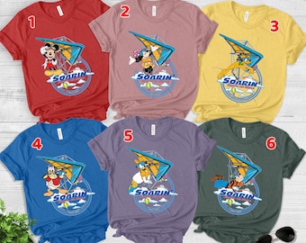 Vintage Soarin' Around The World Mickey & Friends T-shirt, Disney Ride Epcot Center Tee, Disneyland Family Holiday 2025 Trip