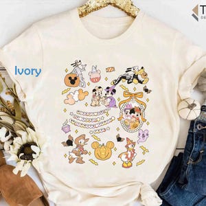 Disney Halloween Tee, Mickey and Friends Retro 80s Design, Mickey's Not So Scary Halloween Party 2025, Vintage Cartoon Style, Disney Lover