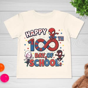 Spiderman 100 Days of School Shirt, Captain America 100 Days Tee, 100 Days Sweatshirt for School Celebration image 4