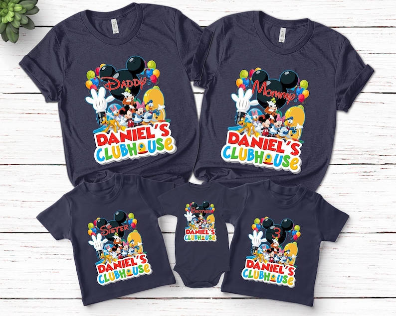 Micky Maus Clubhaus Geburtstag T-Shirt, Micky Maus Party Shirt, Micky Clubhaus Geburtstag Outfit, Passende Familie Bild 1