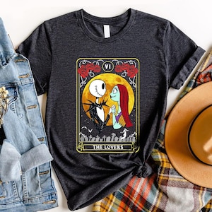 The Night Before Christmas Rose Tarot Lover Jack Sally Shirt, WDW Magic Kingdom, Comfort Color, Disneyland Family Vacation Trip image 1