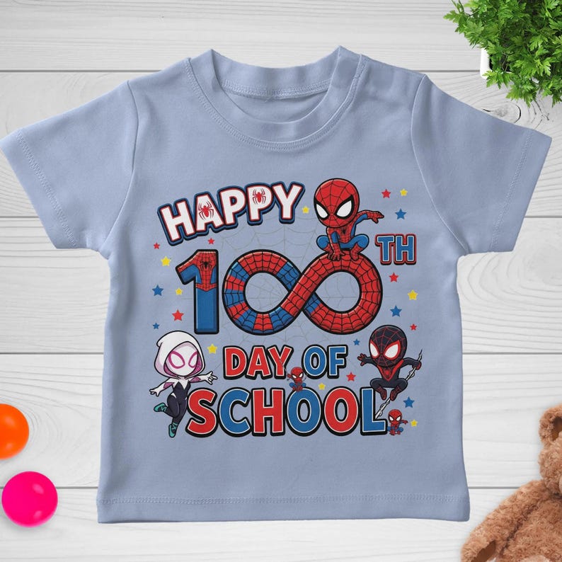 Spiderman 100 Days of School Shirt, Captain America 100 Days Tee, 100 Days Sweatshirt for School Celebration image 6