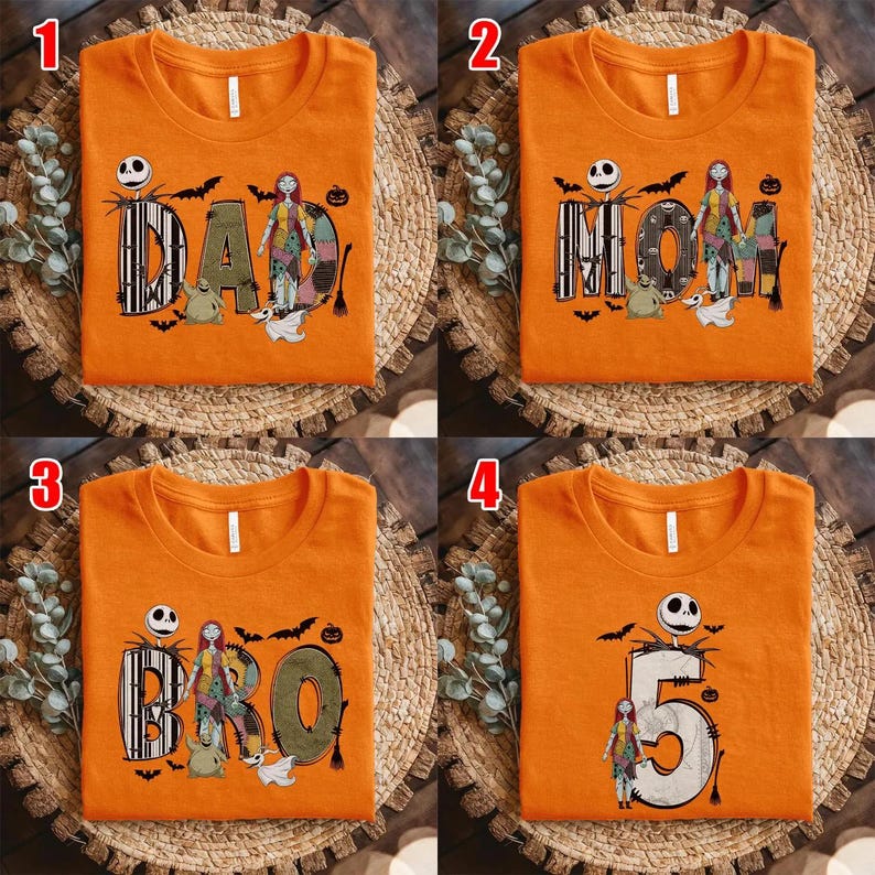 Jack Skellington Birthday Tee, Nightmare Before Christmas Family Shirt, Custom Oogie Boogie Birthday Sweatshirt, Disney Halloween Party image 3