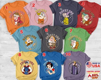 Schneewittchen und die sieben Zwerge Shirt mit Grumpy, Happy, Sleepy, Sneezy, Bashful, Dopey, Doc - Walt Disney World Tee