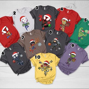 Marvel Spidey and His Amazing Friends Christmas Lights Shirt, Spider-Man Gwen Miles Holiday Family Matching Tee 2025 image 4