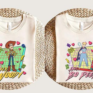 Disney Toy Story Woody and Bo Peep Valentine Couple T-Shirt, Funny Couples Matching Shirt, Disney Movie Character Design,Perfect Disney Gift image 1