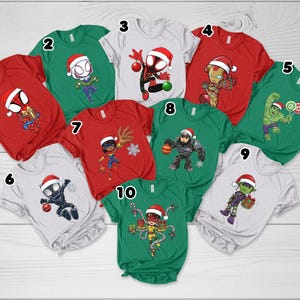 Marvel Spidey and His Amazing Friends Christmas Lights Shirt, Spider-Man Gwen Miles Holiday Family Matching Tee 2025 image 3