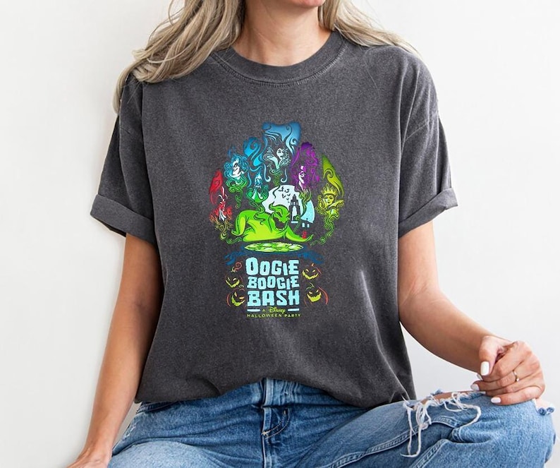 Disney Nightmare Before Christmas Villains Oogie Boogie Bash Halloween Tee, Comfort Color WDW Magic Kingdom, Family Disney Vacation Shirt image 1