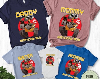 Wall-E Birthday Shirt, Family Matching Eve Tee, Personalized Kids Custom Shirt