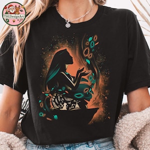 Pocahontas Princess Silhouette Portrait T-Shirt, Galaxy Watercolor Style, Disney Princess Collection, Disneyland Matching Group Trip Gift