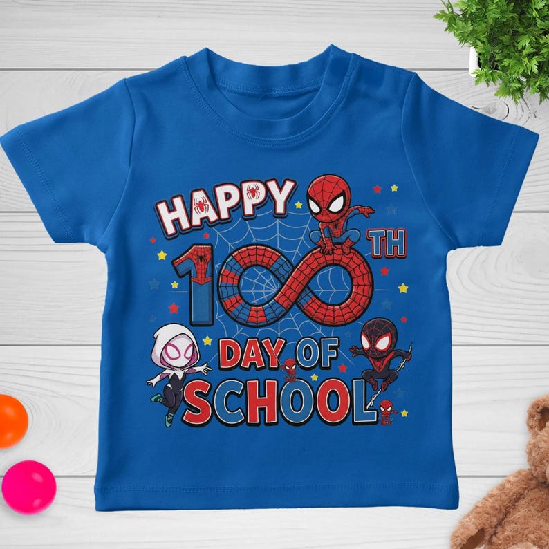Spiderman 100 Days of School Shirt, Captain America 100 Days Tee, 100 Days Sweatshirt for School Celebration image 7