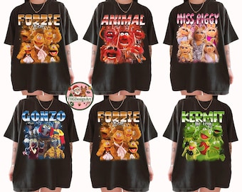 The Muppets Kermit Miss Piggy Gonzo T-Shirt, Kid Shirt, Retro 80s Disneyland Family Trip, Vintage Bootleg Characters, Muppets Show Design