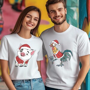 Christmas Hei Hei & Pua Sweatshirt, Animal Kingdom Moana Friends Shirt, Disney Winter Holiday Tee, Funny Xmas Disneyland Sweater image 5